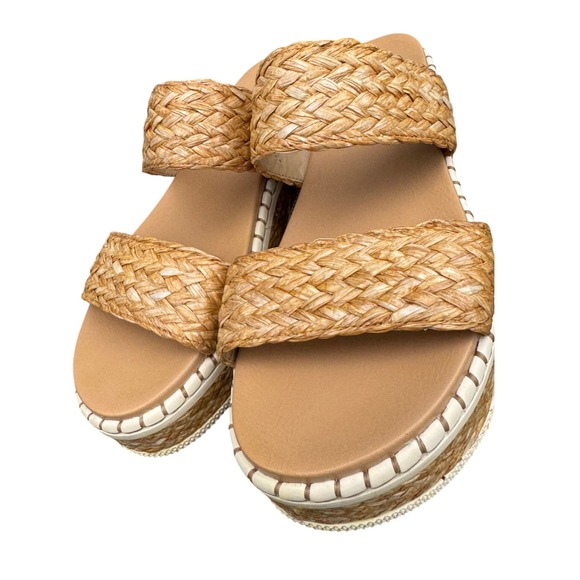 MIA Tan Woven Platform Sandals - Picture 8 of 9